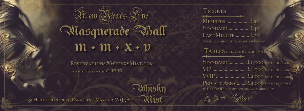 Whisky Mist New Years Eve 2017 - London Night Guide