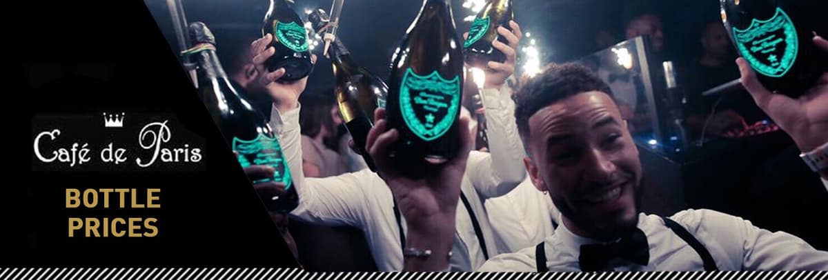 Drinks and Bottle Prices Menu for Cafe de Paris - London Night Guide