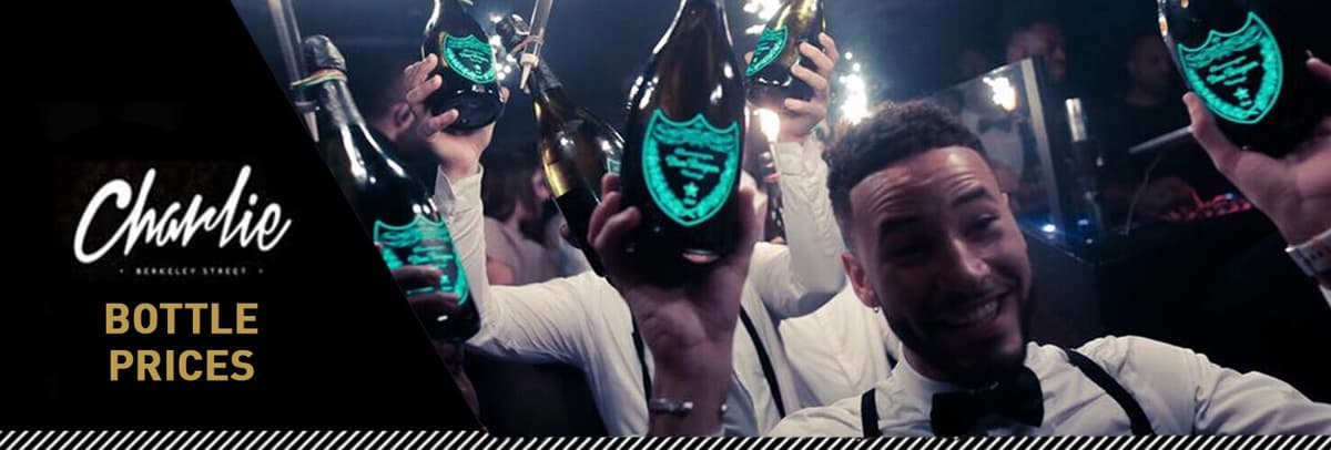 Drinks and Bottle Prices Menu for Charlie Club - London Night Guide