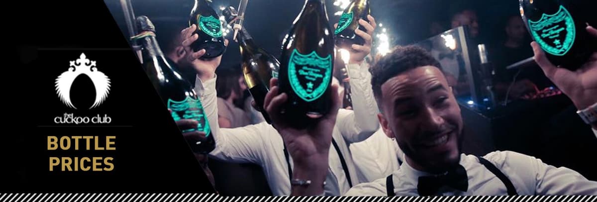 Drinks and Bottle Prices Menu for Cuckoo Club