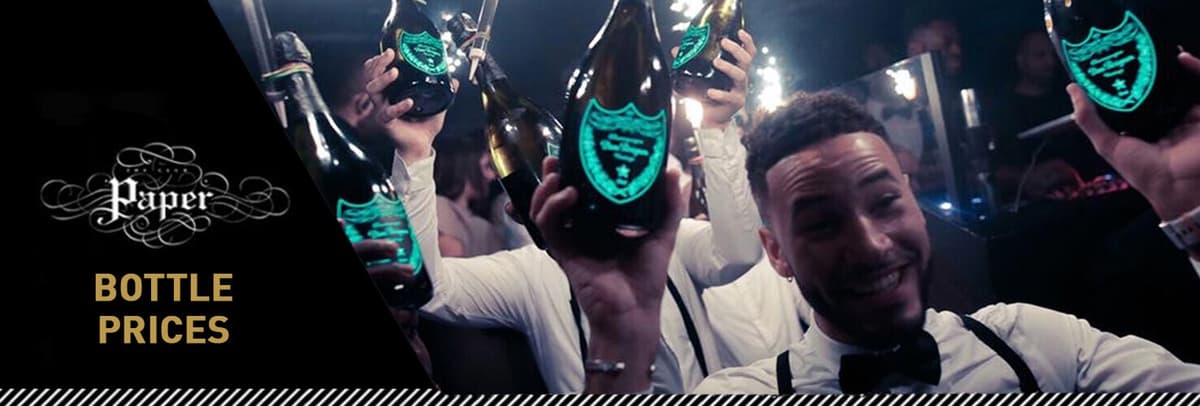 Drinks and Bottle Prices Menu for Paper Club London