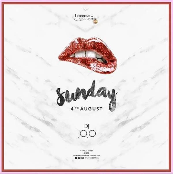 Dj JOJO this Sunday at Libertine!