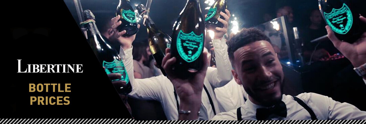 Drinks and Bottle Prices Menu for Libertine Club